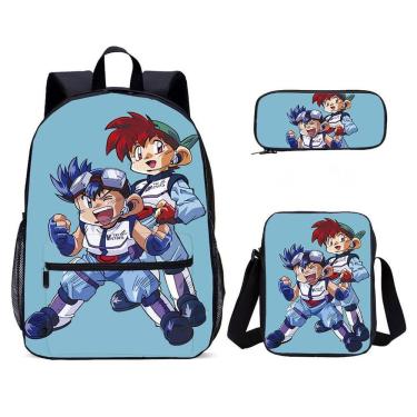 Imagem de Conjunto de mochilas escolares, 3 peças, mochila de anime, bolsa casual para crianças