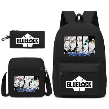 Imagem de Conjunto de mochilas Bluelocks Anime School, 3 peças com bolsa de ombro