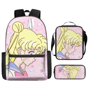 Imagem de Conjunto de mochilas Sailors Moon Tsukinos Usagis Anime School 3 unidades