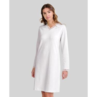 Imagem de Camisola Renda V Manga Longa - Lohe, Marfim, XG