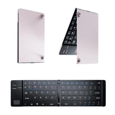 Imagem de Teclado Sem Fio Bluetooth Dobrável Portátil, Universal, Compatível com Android, Windows e iOS, 29.5x8.5x0.7cm