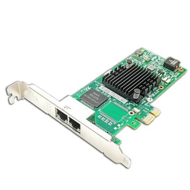 Imagem de Placa de rede Gigabit Dual Ethernet PCIe2.0 x1,1 Gb (NIC) com 2 portas RJ45 compatível com adaptador LAN Intel I350T2V2BLK compatível com Windows 10/Windows Server 2016/Linux/VMware