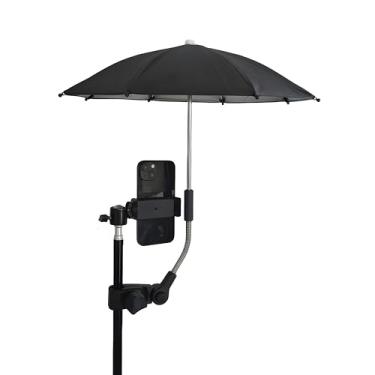 Imagem de Guarda-chuva de câmera SLR de 50 cm, guarda-chuva de câmera SLR para fotografia de dia chuvoso, ajustável, proteção solar e chuva ao ar livre (preto), versão atualizada, mais flexível