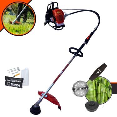 Imagem de Roçadeira Costal Robusta Terra GRC430 À Gasolina 43cc 2T 1,7HP de Potência Com Carretel de Nylon + Lâmina 40 Dentes de Vídea + Lâmina 2 Pontas