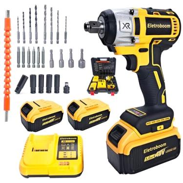 Imagem de Parafusadeira Furadeira Impacto Profissional 2 Baterias 48v Laranja-claro 127/220v 50/60