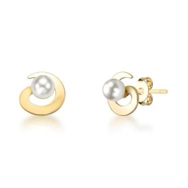 Imagem de Couti, Brinco Pequeno de Pérola Folheado a Ouro 18k Antialérgico