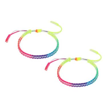 Imagem de PATIKIL Pulseiras trançadas feitas à mão, pulseiras de corda trançada ajustáveis, pulseiras tibetanas de proteção da sorte, One Size, Nylon, Sem Pedra Preciosa