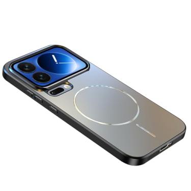 Imagem de POYUFRG Capa magnética para Xiaomi 17 Pro Max/17 Pro/17, capa fina fosca anti-impressão digital suporta carregamento sem fio, capa de celular, prata, 17 Pro