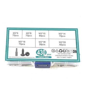 Imagem de Parafusos em caixa versáteis de aço carbono sortidos de parafusos de metal para projetos vêm em um recipiente de armazenamento de fácil acesso, ideal para montagem de móveis de bricolage e construção