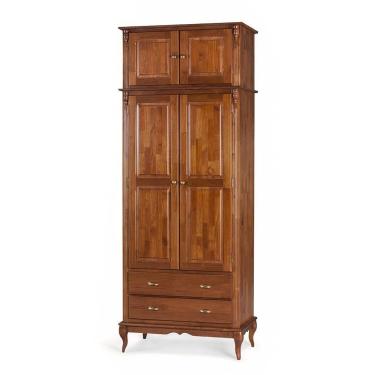 Imagem de Roupeiro 2 Portas E 2 Gavetas Com Maleiro Hannover M560837 Cor Imbuia - Verniz