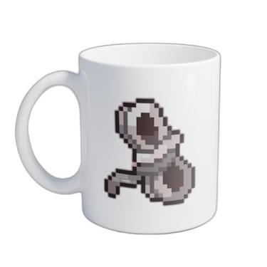 Imagem de Caneca Xícara de Café Porcelana 300ml Com Desenho Lacos de Corda Pixel Art