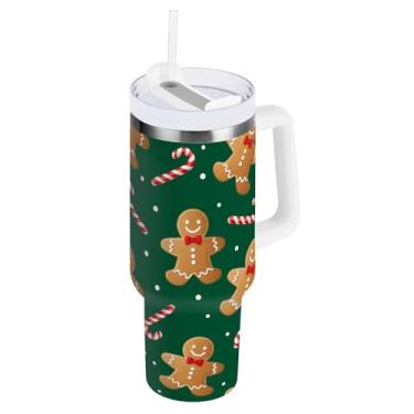 Imagem de ODAWA Garrafa de água masculina verde isolada de 850 g com alça e tampa de palha, copo com isolamento duplo