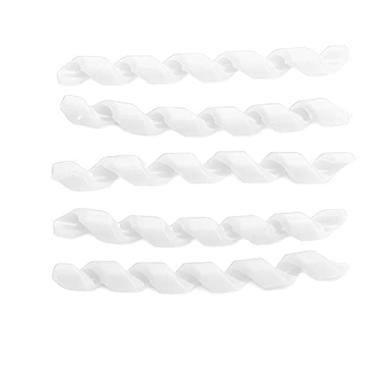 Imagem de Acouto Protetor de Linha de 5 Unidades - Freio de Borracha Elástica de Alta Qualidade e Protetor de Tubo de Velocidade Variável, Acessórios Fáceis de Instalar, Decoração Eficaz e Elegante (Branco)