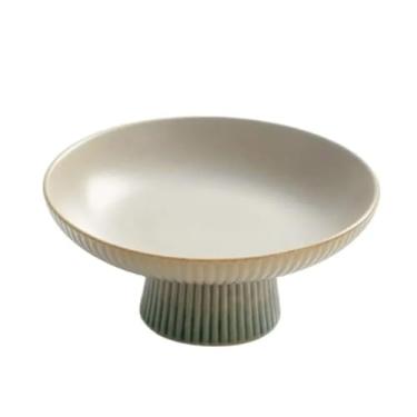 Imagem de FENNYYAR Pratos chineses de frutas para lanche dim de pé alto, 18 cm, prato de Buda de oferta de cerâmica japonesa