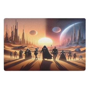 Imagem de Joisal Outer Space Aliens Tapete de porta frontal antiderrapante para porta da frente tapetes de 81 x 50 cm