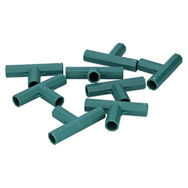 Imagem de Conector em forma de T de 8 peças, junta de suporte de planta de plástico para tubo de 16 mm, com boa estabilidade e rolamento de carga, prateleira de móveis de jardim DIY para piscina