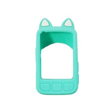 Imagem de Capa Voikoli compatível com Wahoo Elemnt Bolt V2, capa protetora de silicone macio para acessórios de ciclismo Wahoo Elemnt Bolt V2 GPS (gato verde-petróleo)