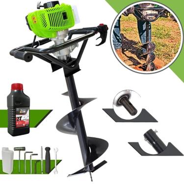 Imagem de Perfurador De Solo Menegotti 52cc MPS52-V3 C/ Broca 80x30cm + Oleo Lubrificante de Motor 2T Toyama de 500ml