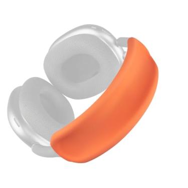 Imagem de SOULWIT Protetor de cabeça de capa completa para AirPods Max (USB-C/Lightning), à prova de suor, capa de silicone macio lavável para exercícios de academia - laranja