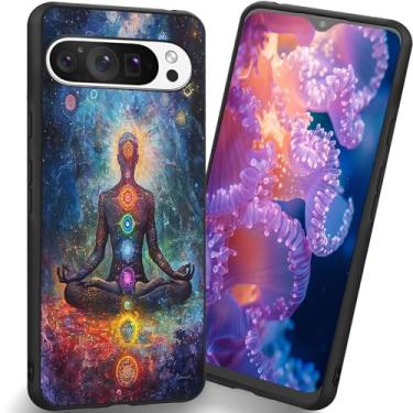 Imagem de RUUHLJLET Projetada para Google Pixel 10 Pro XL de 6,8 polegadas, a capa fosca macia oferece proteção total (meditação dos chakras)