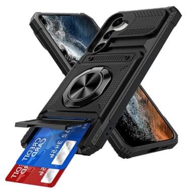Imagem de COTDINFOR Capa compatível com Samsung Galaxy A17 5G com suporte para cartão embutido 2 porta-cartões e suporte, proteção de grau militar, capa carteira à prova de choque para Samsung Galaxy A17 5G