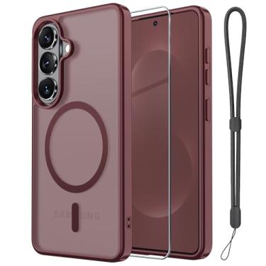 Imagem de Janmitta Capa magnética para Samsung Galaxy S26+ Plus, com protetor de tela, compatível com MagSafe, proteção contra quedas de grau militar, capa de telefone fosca translúcida fina à prova de choque