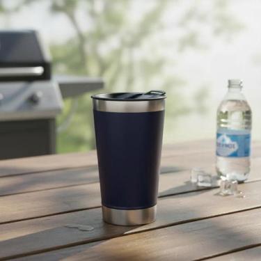 Imagem de Copo Térmico Com Abridor 500ml 10 Unidades - IMP, Azul Escuro