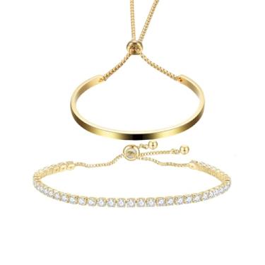 Imagem de VanSabrina Conjunto de pulseira banhada a ouro, Medium, Aço inoxidável, Sem Pedra Preciosa