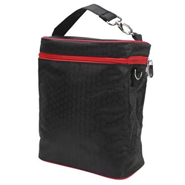 Imagem de Generic Saco de Armazenamento de Mamadeira Isolado Portátil Com Bolso para Lenços Umedecidos, Carrinho Pendurado Em Poliéster Preto, 18,5 X 10,5 X 22, Cm, Essencial para a Mãe