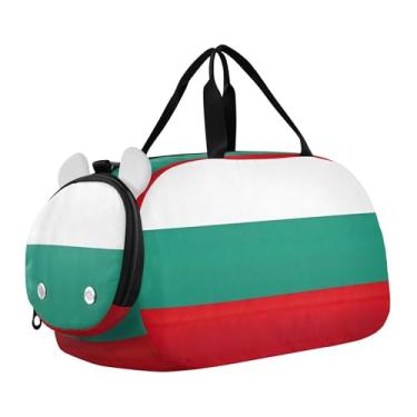 Imagem de Bolsa de viagem para meninas com bandeira das Ilhas Virgens Britânicas, bolsa de viagem de fim de semana, bolsa esportiva de dança noturna para meninos, Bandeira da Bulgária, Clássico