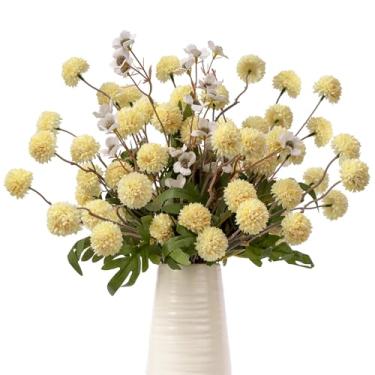 Imagem de ENALGRE Plantas falsas, 8 peças, flores artificiais, crisântemos combinando, 2 peças, margaridas brancas, flores realistas, hastes artificiais para vasos para decoração de casa, buquê, casamento