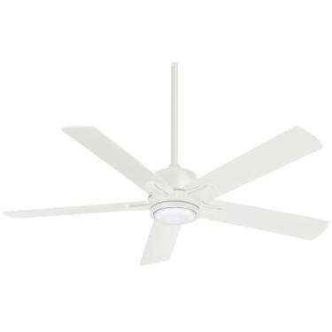 Imagem de MINKA-AIRE F619L-WHF Ventilador de teto robusto de 137 cm com luz LED e controle remoto em acabamento branco plano