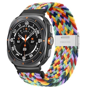 Imagem de FFHAO Para Galaxy Watch Ultra 47mm Pulseiras de relógio Nylon Elástico Trançado Solo Loop Strap Pulseira(PuGSS)