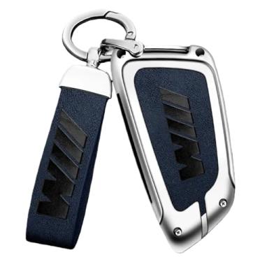 Imagem de Chave de carro de liga de zinco com capa de chaveiro compatível com Bmw F20 G20 G30 X1 X3 X4 X5 G05 X6 X7 G11 F15F16 G01 G02 F48.(H-silver blue)