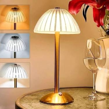 Imagem de Lâmpada De Mesa LED Portátil Sem Fio De Toque Recarregável USB Decoração Quarto Luz Noturna SimplesAbajur de Cabeceira(Modelo-D)