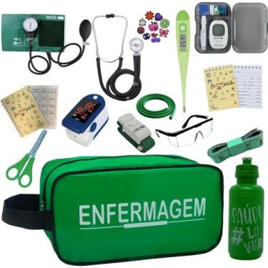 Imagem de Kit Enfermagem Aparelho Pressão Esteto Necessaire Completa - P.A. MED,