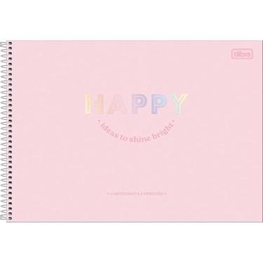 Imagem de Caderno de Desenho Happy Pastel TILIBRA - 80 Folhas (Rosa)