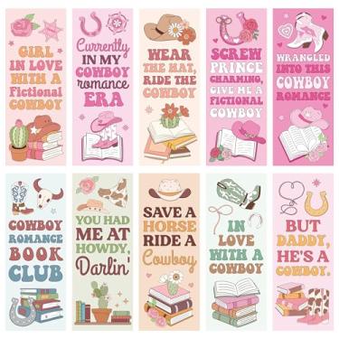 Imagem de Laffact Marcadores de livro para leitor de romance caubói – 240 peças de rastreador de leitura para o dia dos namorados, chapéu e botas de cowboys rosa, acessórios de leitura para amantes de livros e