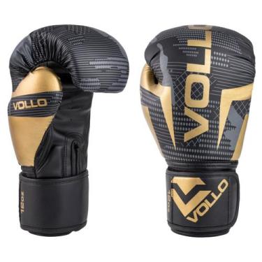Imagem de Luva de Boxe Vollo Muay Thai Kickboxing Training 12oz Preta, Cinza e D