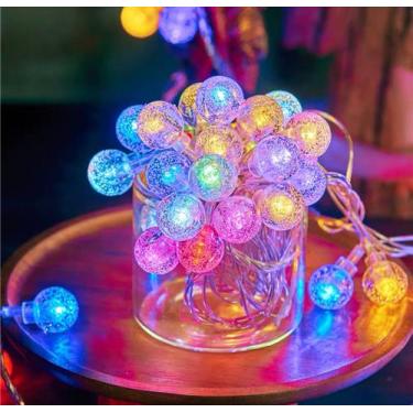 Imagem de Pisca Pisca Colorido 50 LEDs 6 Metros Decoração Natalina Bolinha Crist