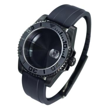 Imagem de FEIYASHI Black Yacht Design 200M Caixa de relógio à prova d'água para NH35 NH34/36/38 Miyota8215 ETA2824 Movimento Safira Glass Watch Case, Tampa inferior sólida 1, For Miyota8215 8205 Movement, Caixa