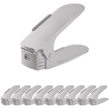 Imagem de Organizador de Sapatos Ajustável Duas Camadas Rack Parede Compacto para Economizar Espaço com Design Flexível Plegável Fácil Instalar Sem Perfuração PP Dormitórios Residências Múltiplos Quadros