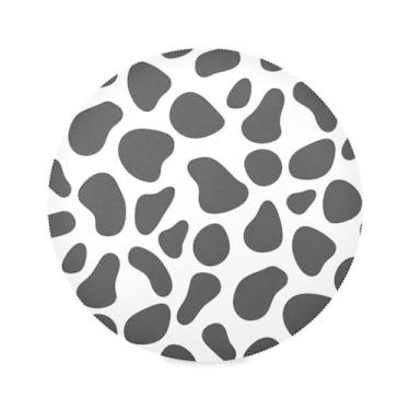 Imagem de Wassud Jogo americano com estampa de vaca tapetes redondos para cozinha e jantar tapetes laváveis resistentes ao calor decoração de mesa 39 cm