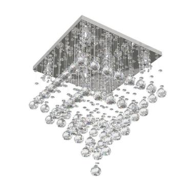 Imagem de Lustre De Cristal  42X42Cm   Living Hall De Entrada