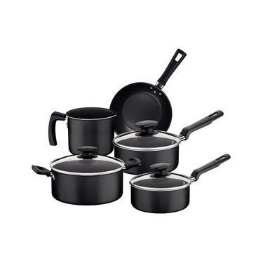 Imagem de Jogo de Panelas Tramontina 5 Peças Loreto em Alumínio com Revestimento Antiaderente Starflon Max com Cabos e Alças Grafite