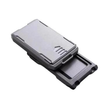 Imagem de Carteira Slim Em Liga De Alumínio Preta Para Homens Com Organizador De