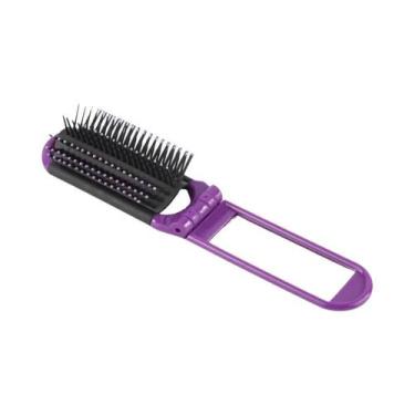 Imagem de Escova De Cabelo Mini Portátil Antiestática Com Espelho E Almofada De 