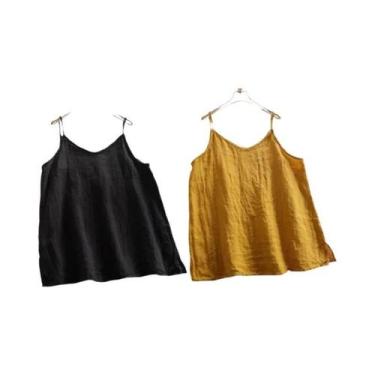 Imagem de Camisola Sem Mangas Feminina Com Decote Em V, Top Casual De Verão Para