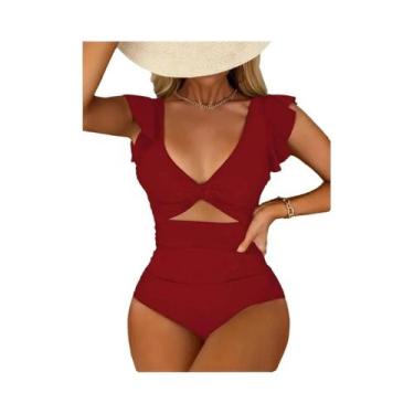 Imagem de Maiô Feminino com Decote V, Costas Nuas e Controle de Barriga - Corte 
