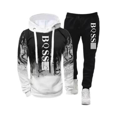 Imagem de Conjunto De Moletom Masculino Com Calças E Design De Tinta Splash - NO